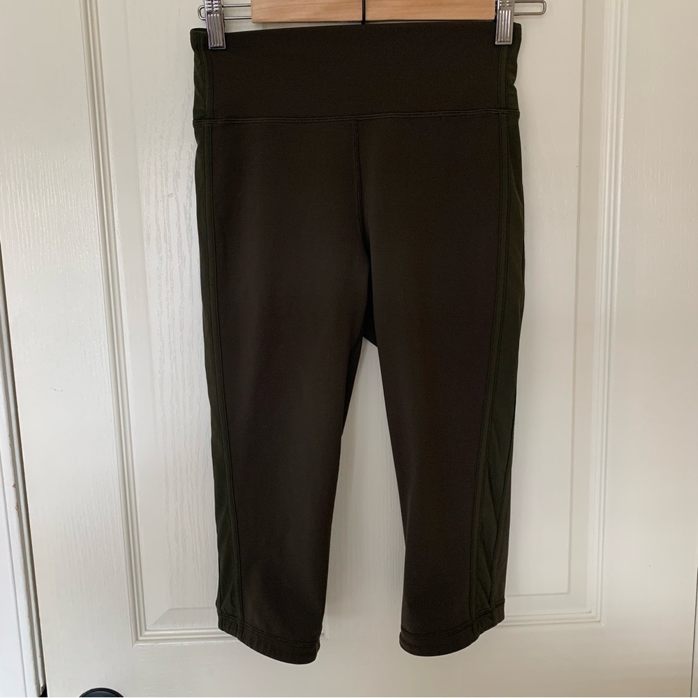 Lululemon Squad Goals Crop Dark Olive Size 6